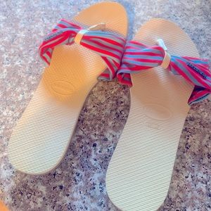 Cute stripe sandals size 6-7 Brand New
